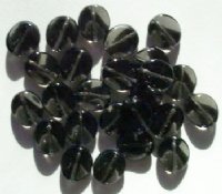 25 12mm Black Diamond Twisted Disk Beads